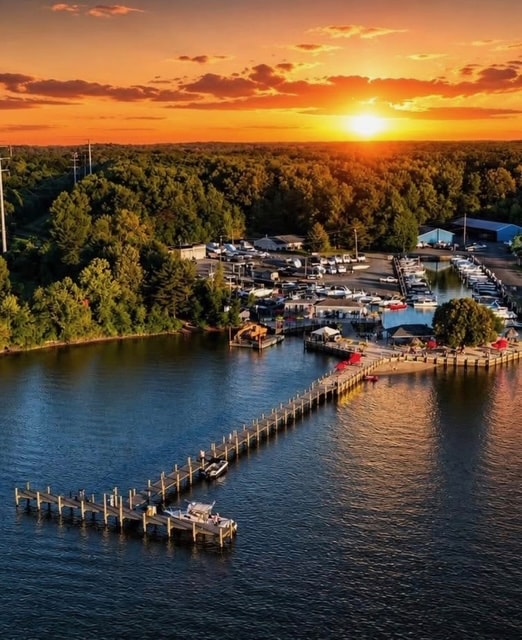 Boat haul-out and service yard at a marina